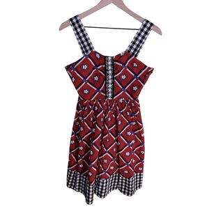 ANNA SUI sleeveless cottage core cotton summer dress M